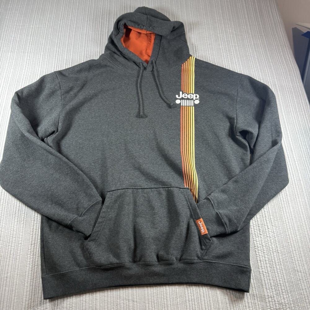 Jedco Jeep Hoodie Mens 2XL Gray Sunset Grille Gorpcore Blokecore Outdoor
